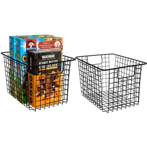 Deep Farmhouse Wire Basket Bins Set