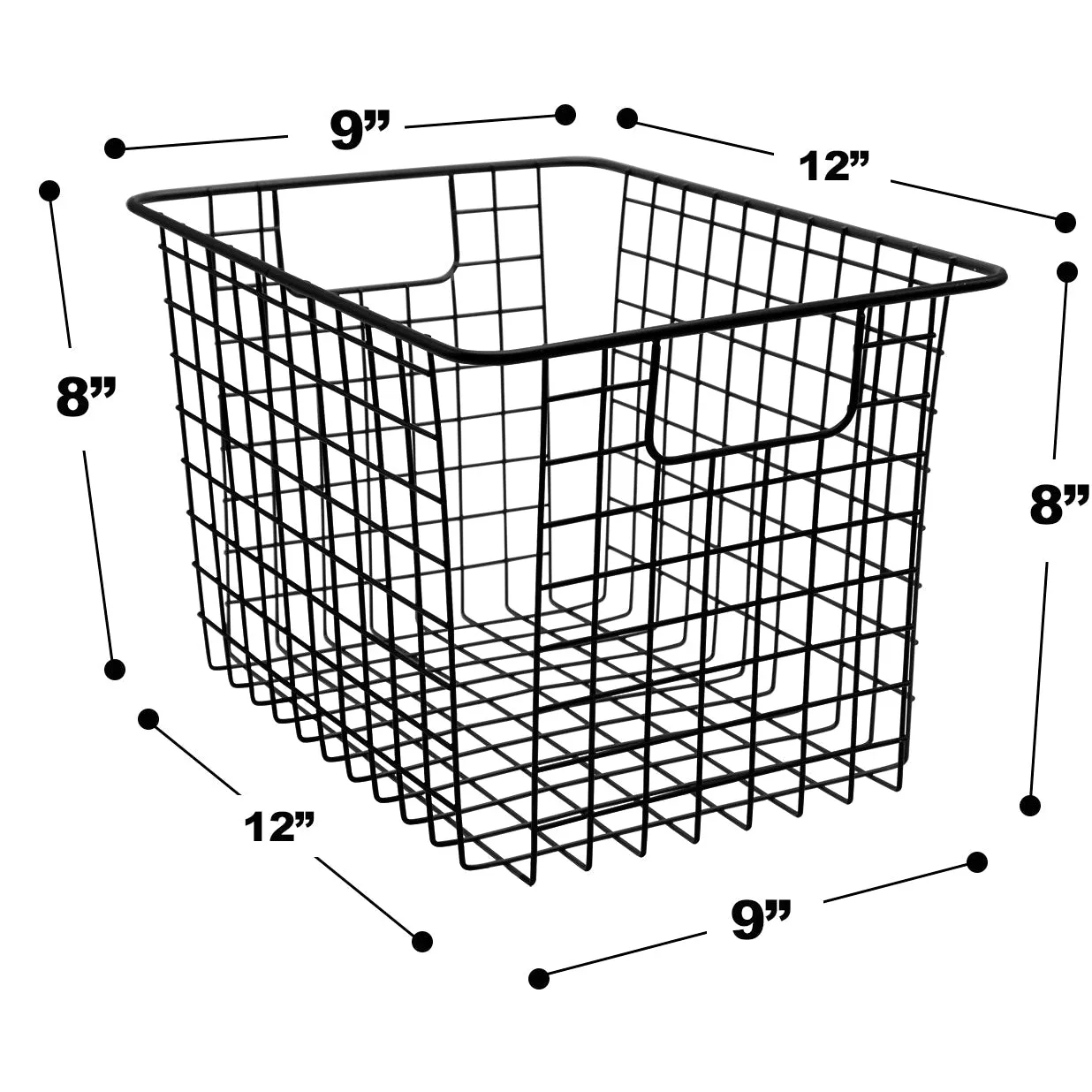 Deep Farmhouse Wire Basket Bins Set