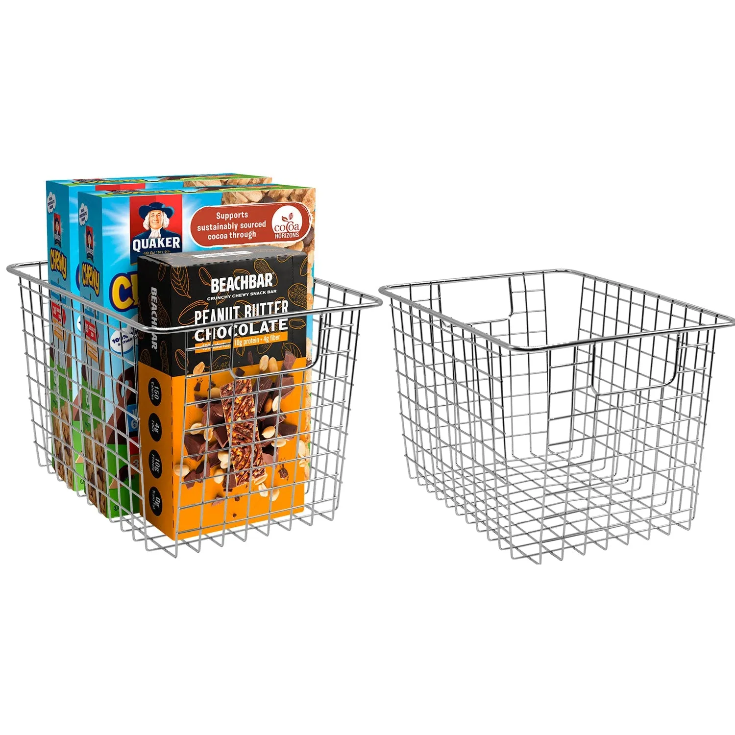 Deep Farmhouse Wire Basket Bins Set