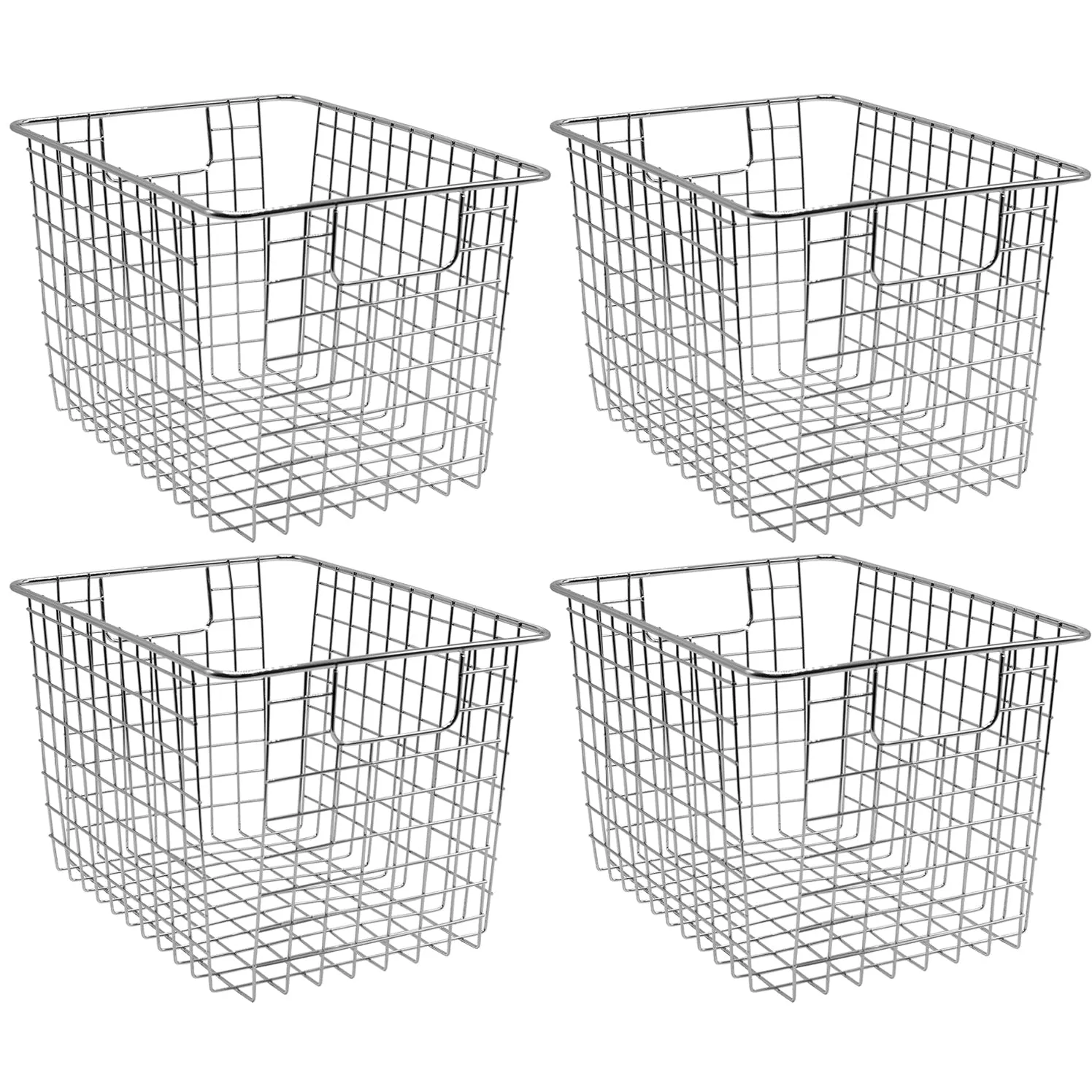 Deep Farmhouse Wire Basket Bins Set