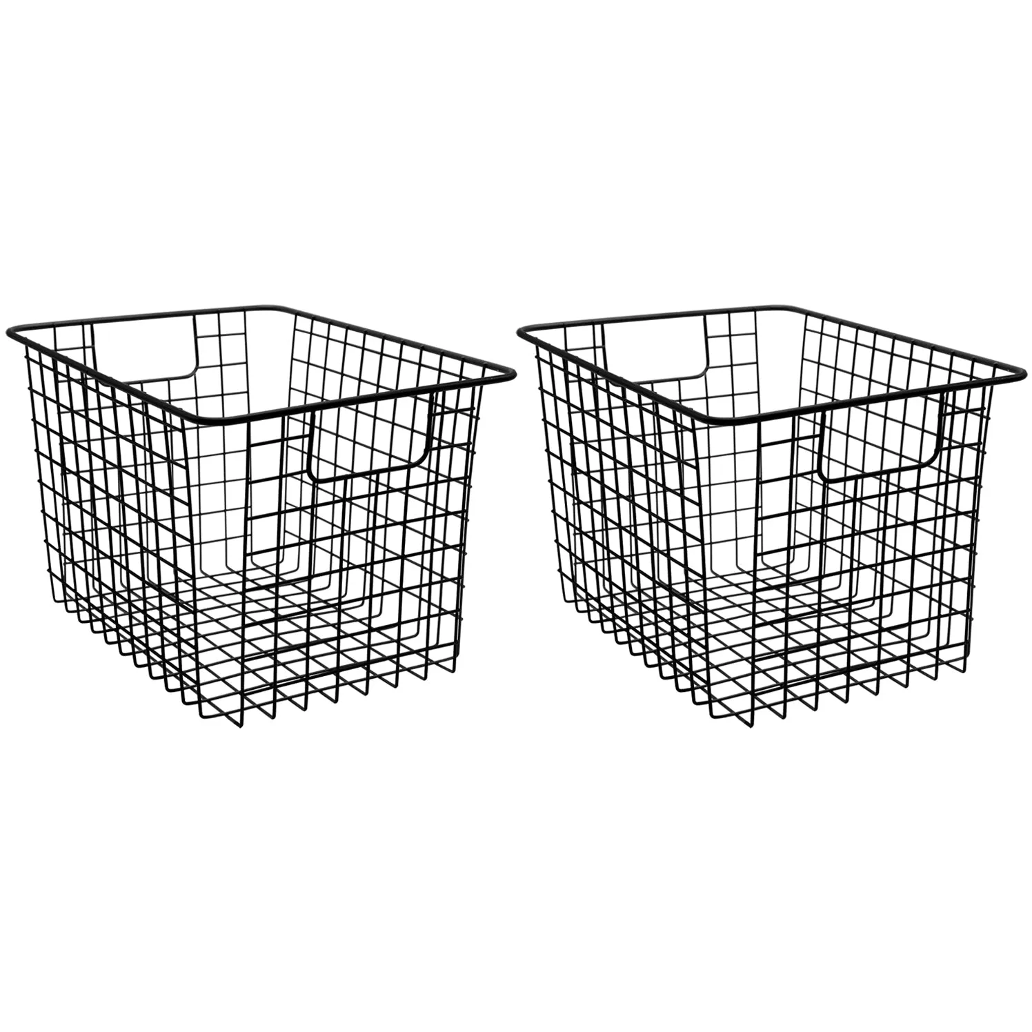 Deep Farmhouse Wire Basket Bins Set