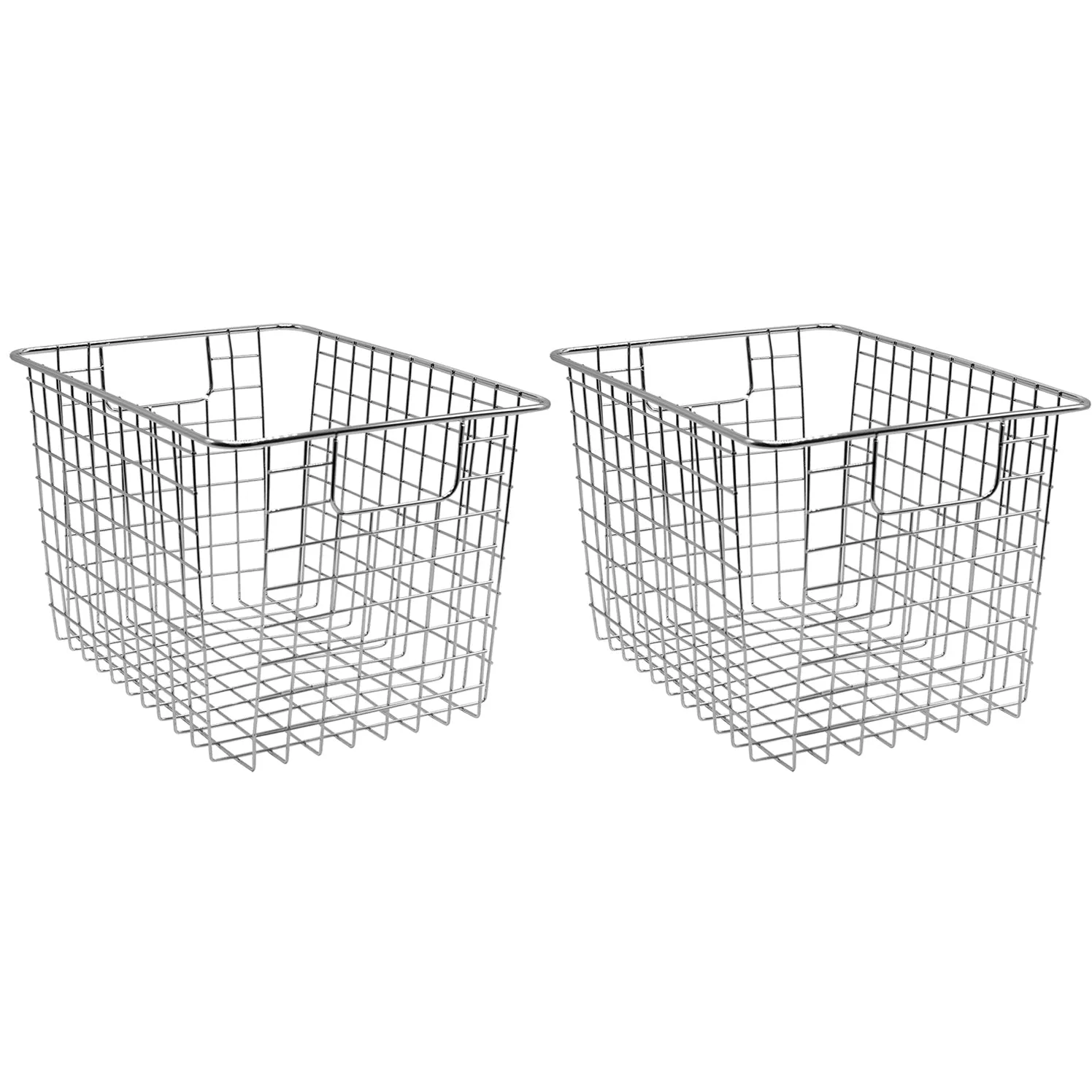 Deep Farmhouse Wire Basket Bins Set