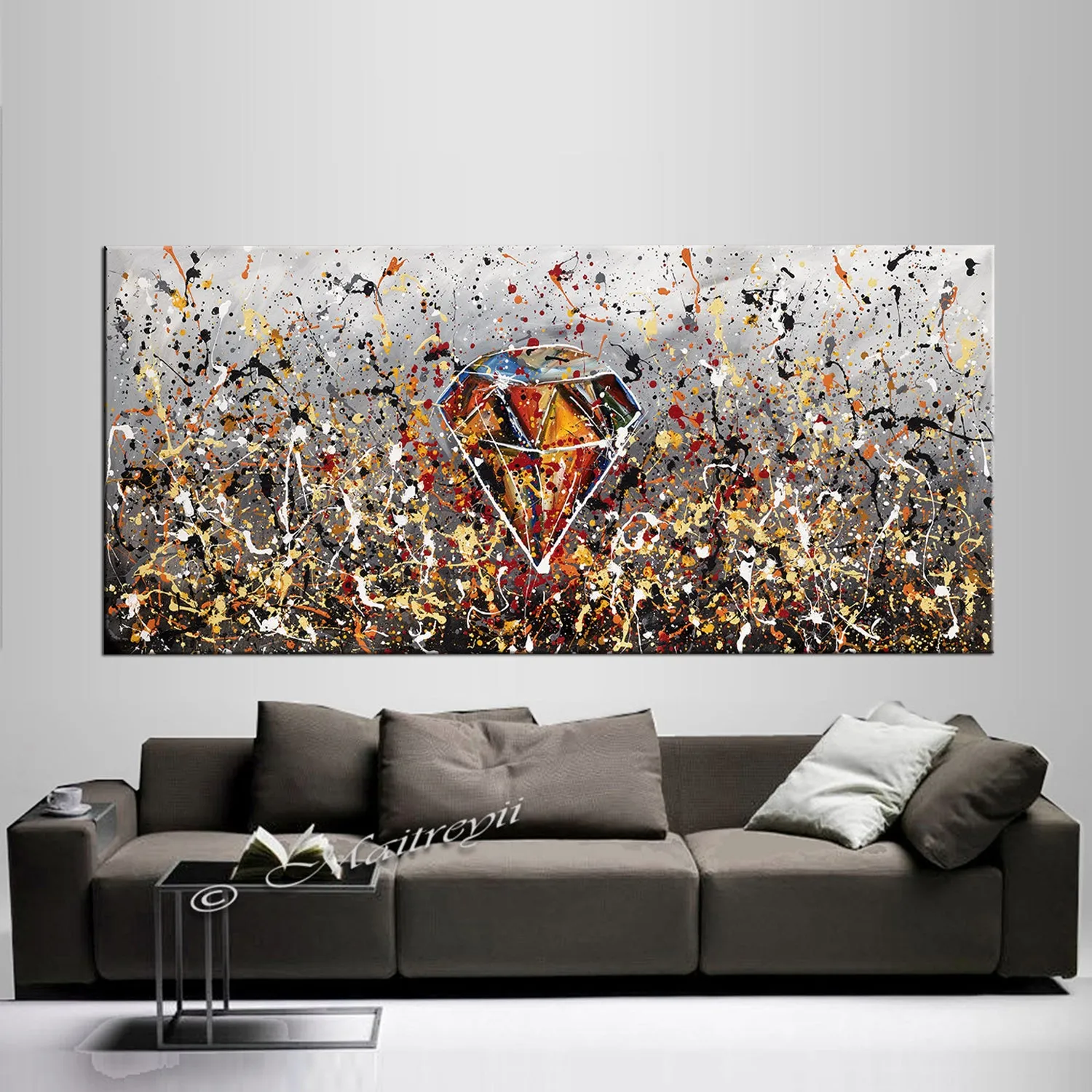 Diamond painting Wall Art | Jackson Pollock Style | Paintings | LargeModernArt - Diamond