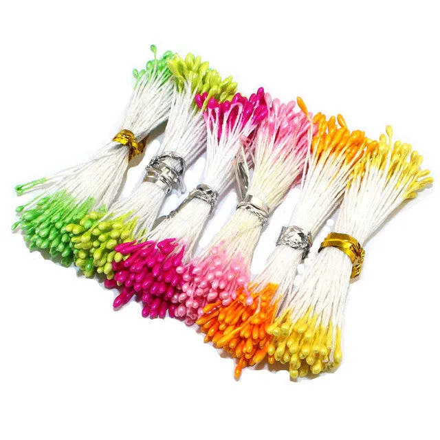 Free shipping Wholesale Multicolor Double Tips 1mm Pearl Flower Stamen Cake Decoration 500PCS/lot