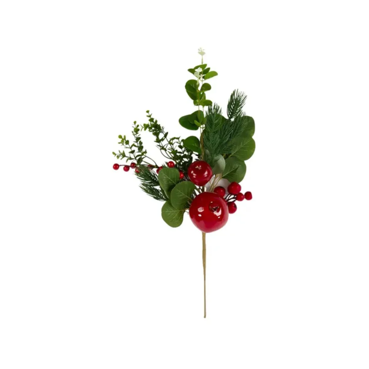 Gala Pomegranate Leaf Spray Red & Green 53cm