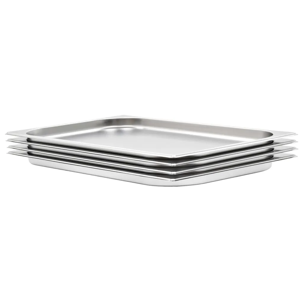 Gastronorm Containers 4 pcs GN 1/1 20 mm Stainless Steel