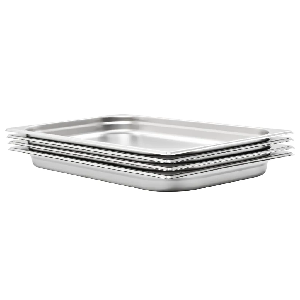 Gastronorm Containers 4 pcs GN 1/1 40 mm Stainless Steel