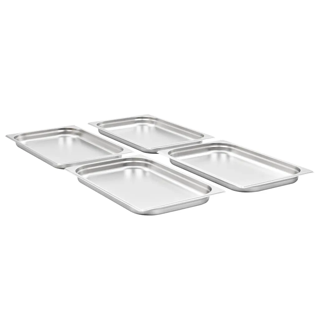 Gastronorm Containers 4 pcs GN 1/1 40 mm Stainless Steel