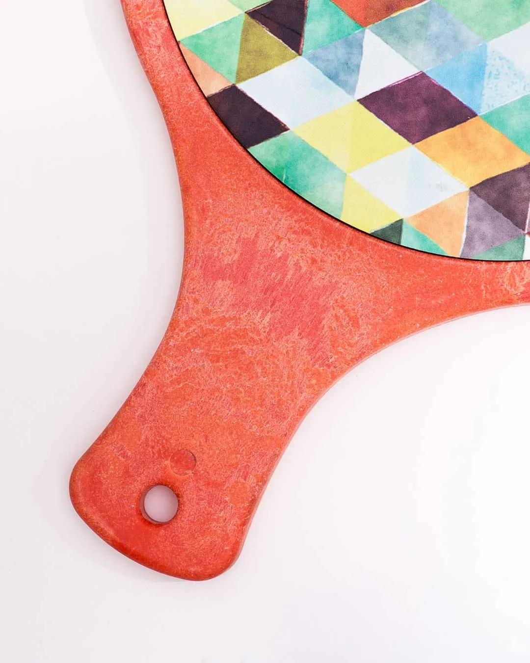 'Geometric Elegance' Triangle Mosaic Trivet - Orange