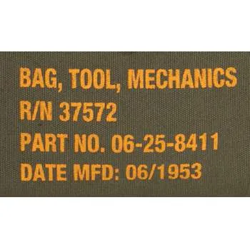 G.I. Type Zipper Pocket Mechanics Tool Bag With Military Stencil