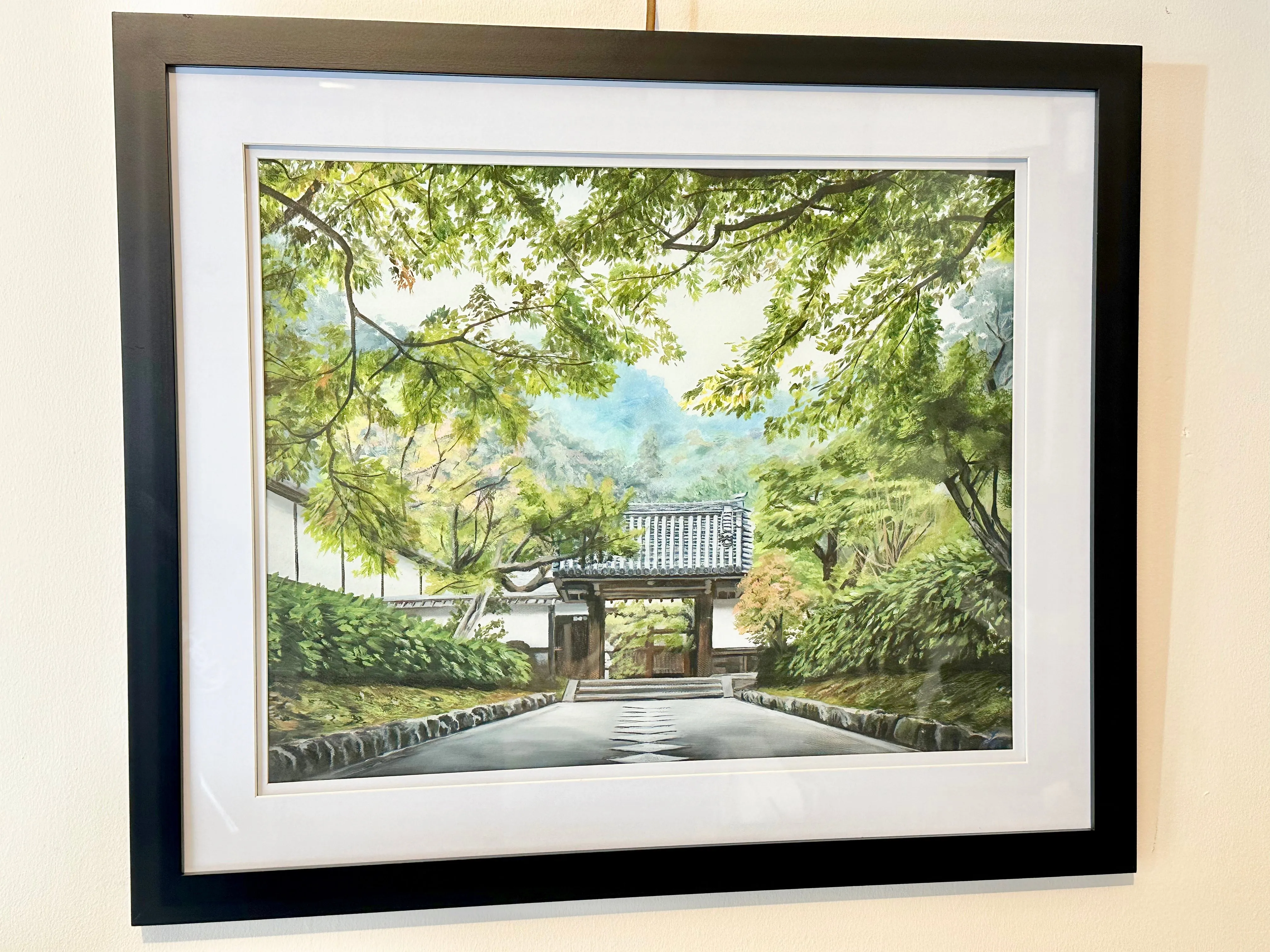 Giclée Print by Laura Virgin "Kotoku-an" Framed  26"x22"