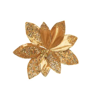 Gold Shimmer Poinsettia Clip Ornament