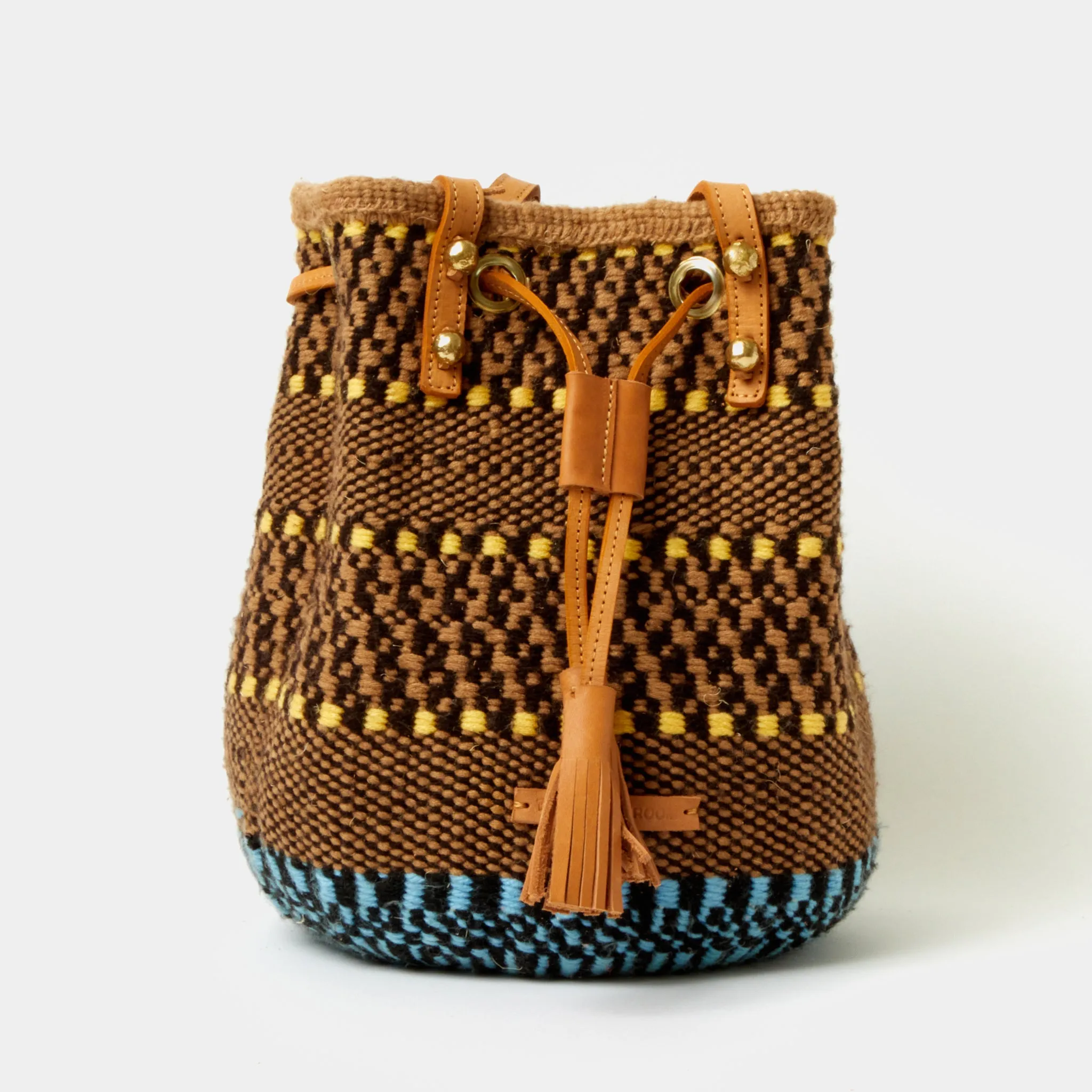 Handwoven Crossbody Bucket Bag