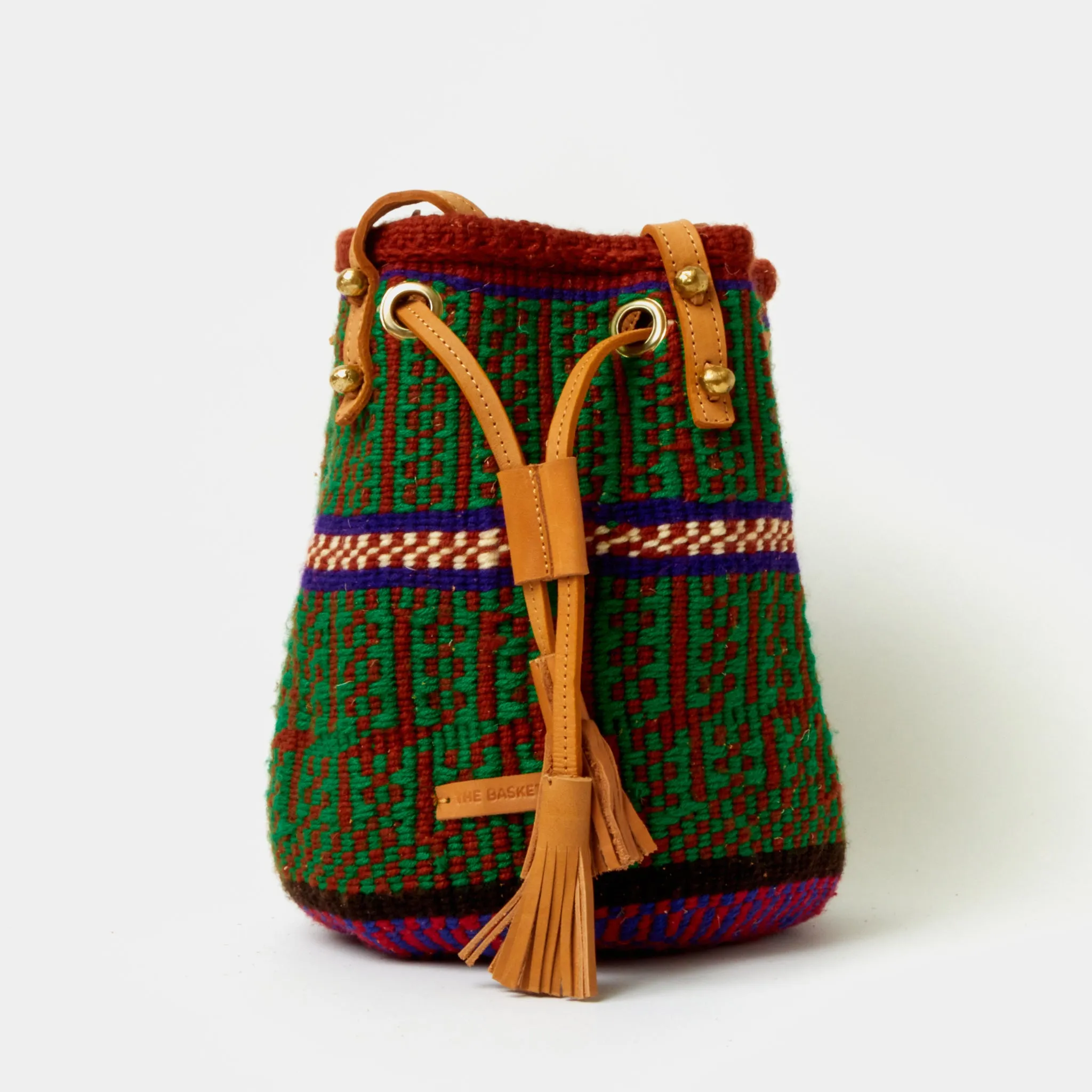 Handwoven Crossbody Bucket Bag