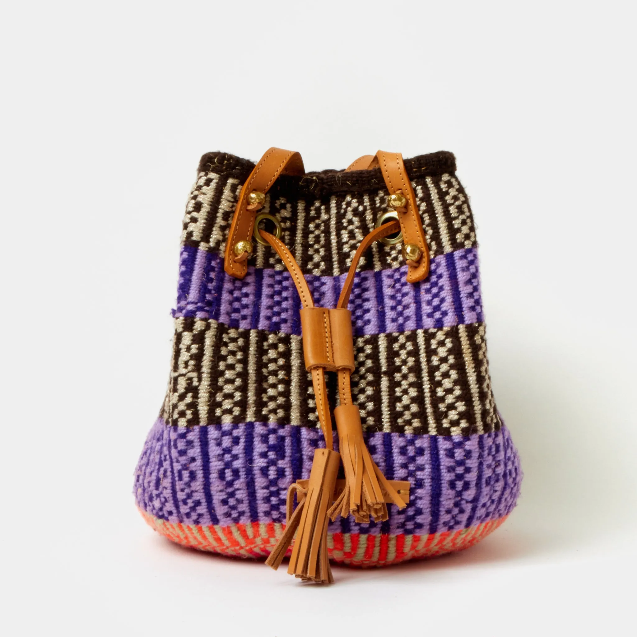 Handwoven Crossbody Bucket Bag