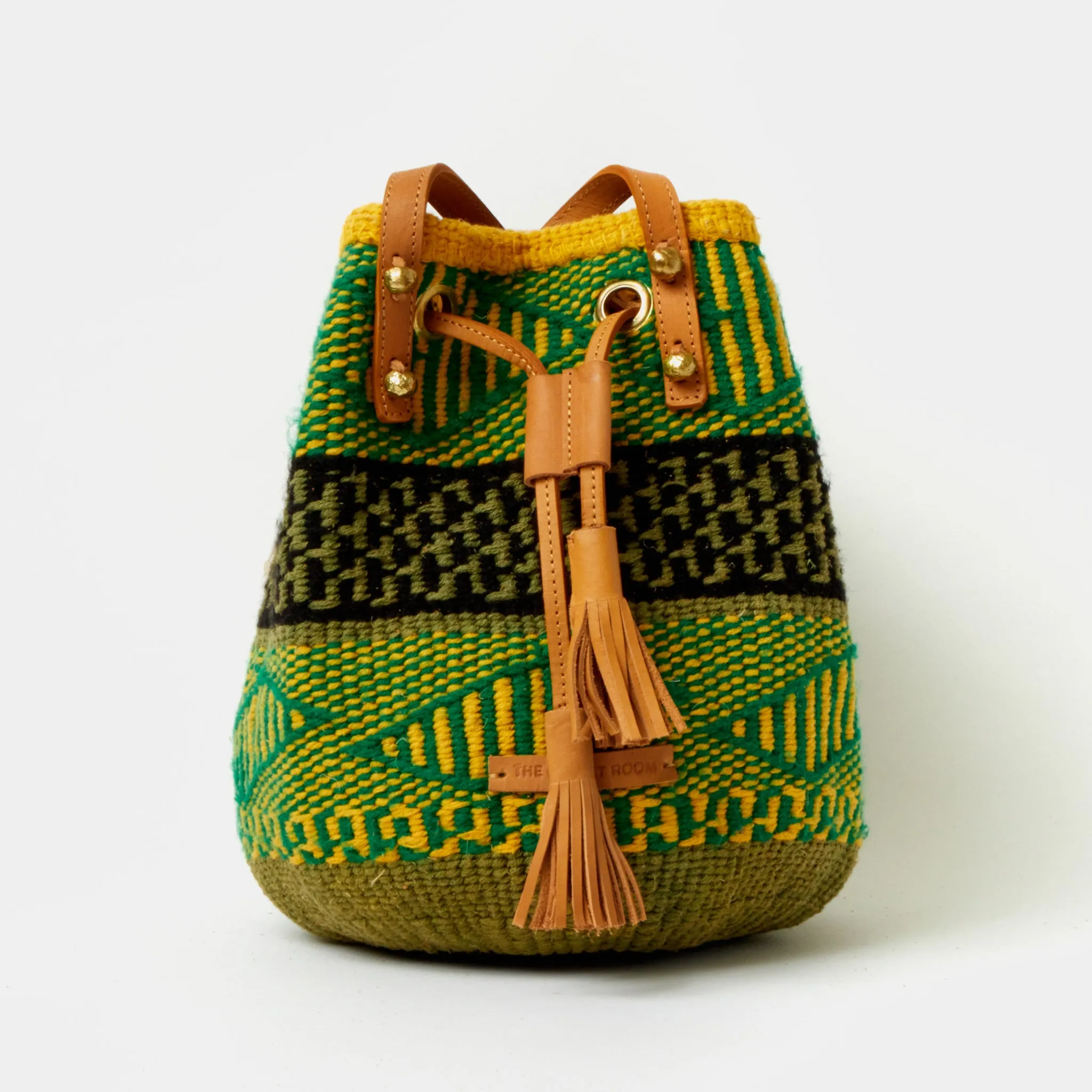 Handwoven Crossbody Bucket Bag