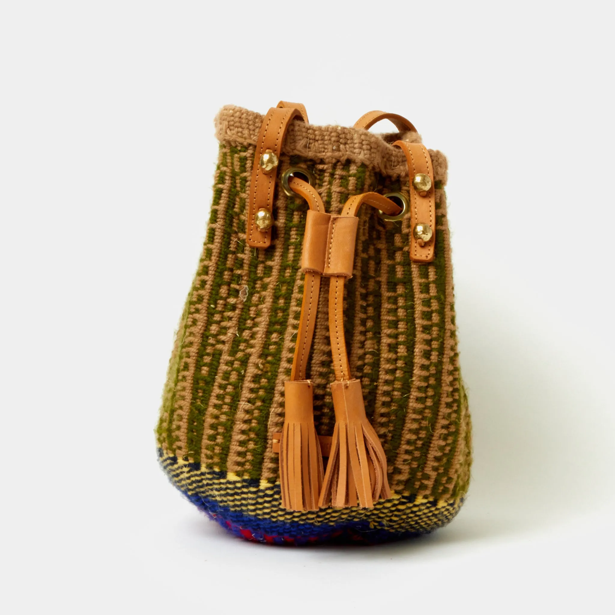 Handwoven Crossbody Bucket Bag