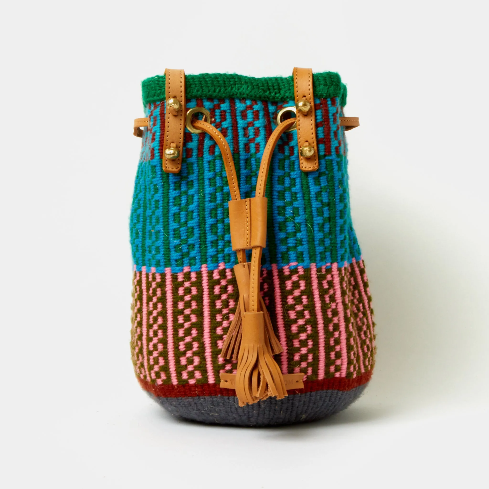 Handwoven Crossbody Bucket Bag