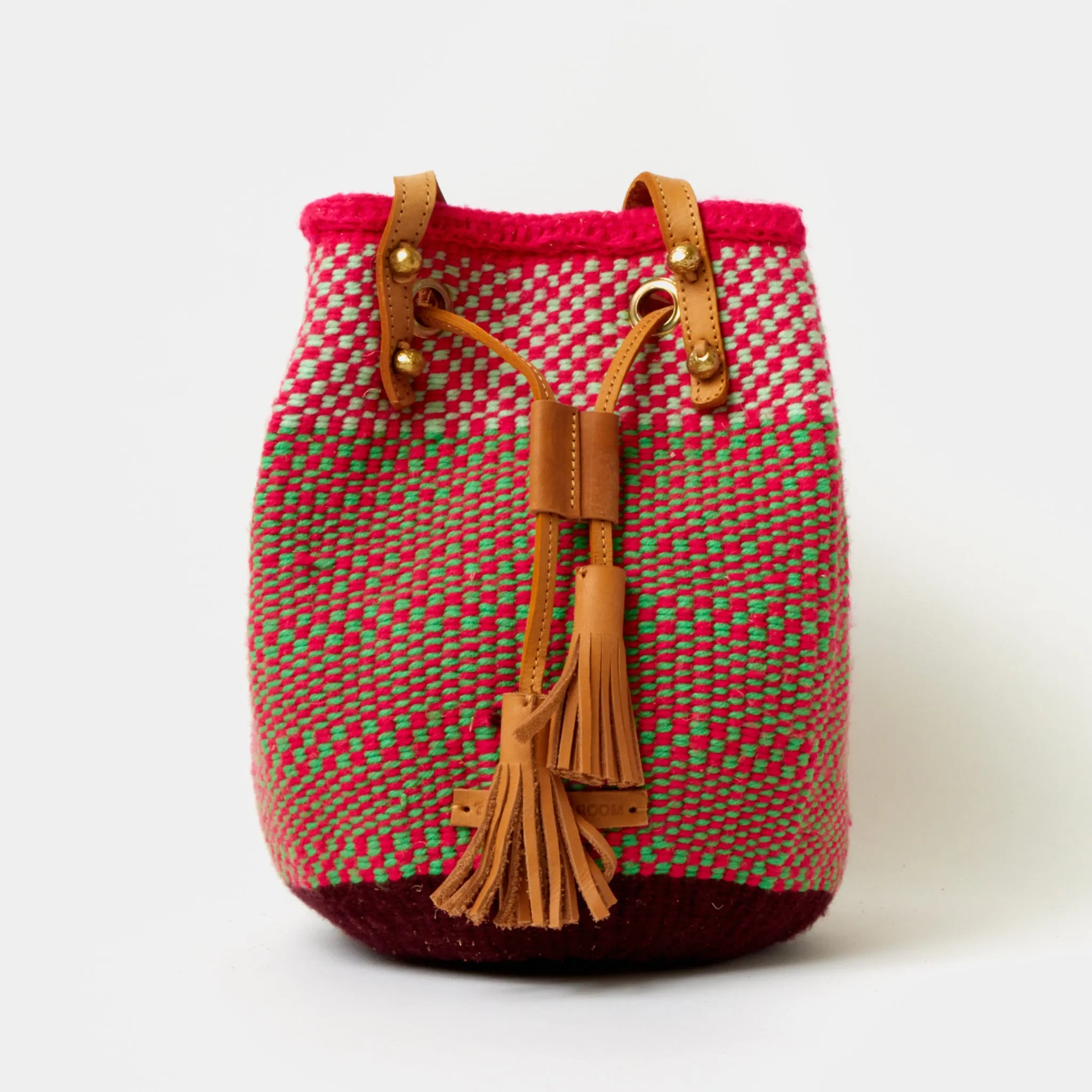 Handwoven Crossbody Bucket Bag