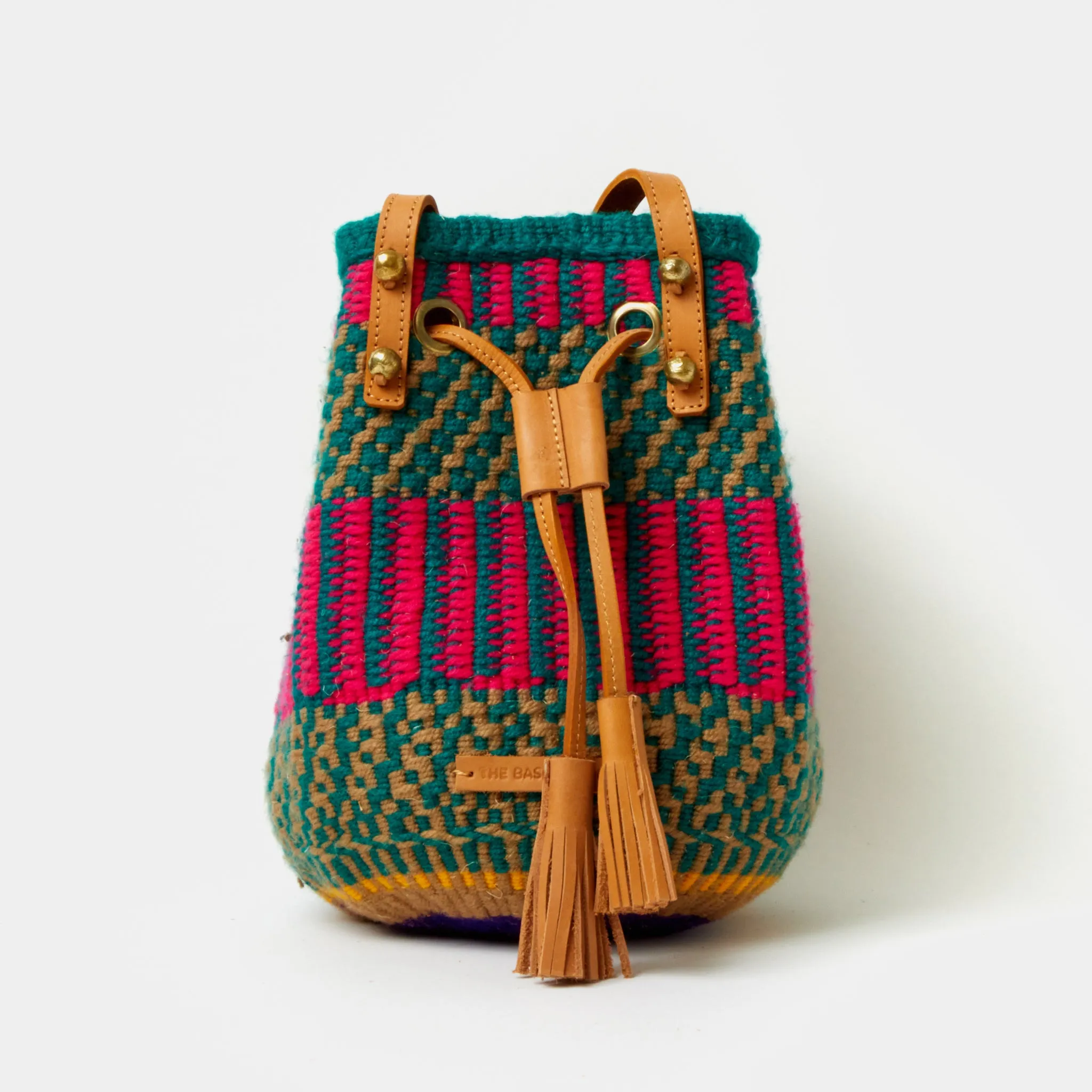 Handwoven Crossbody Bucket Bag