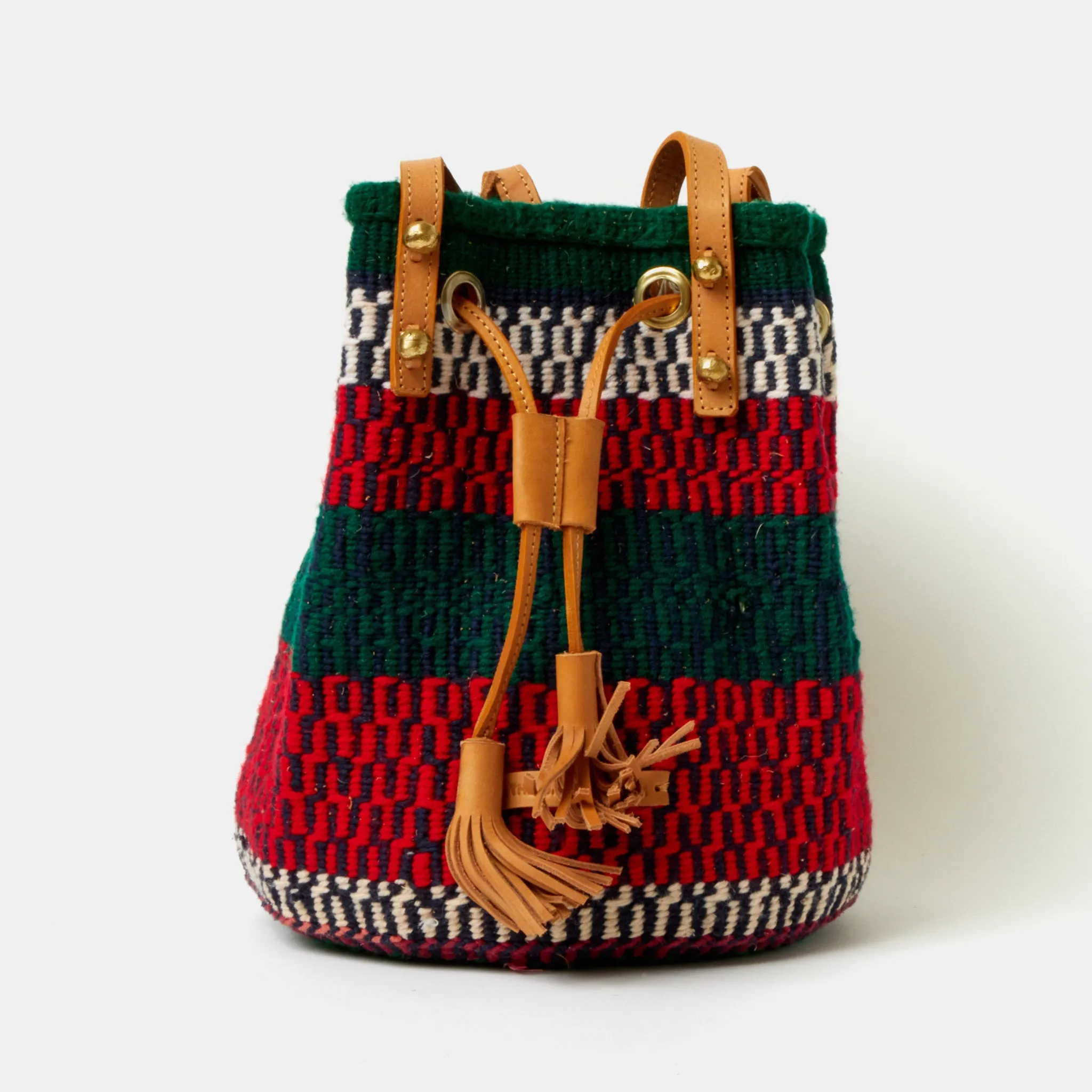 Handwoven Crossbody Bucket Bag