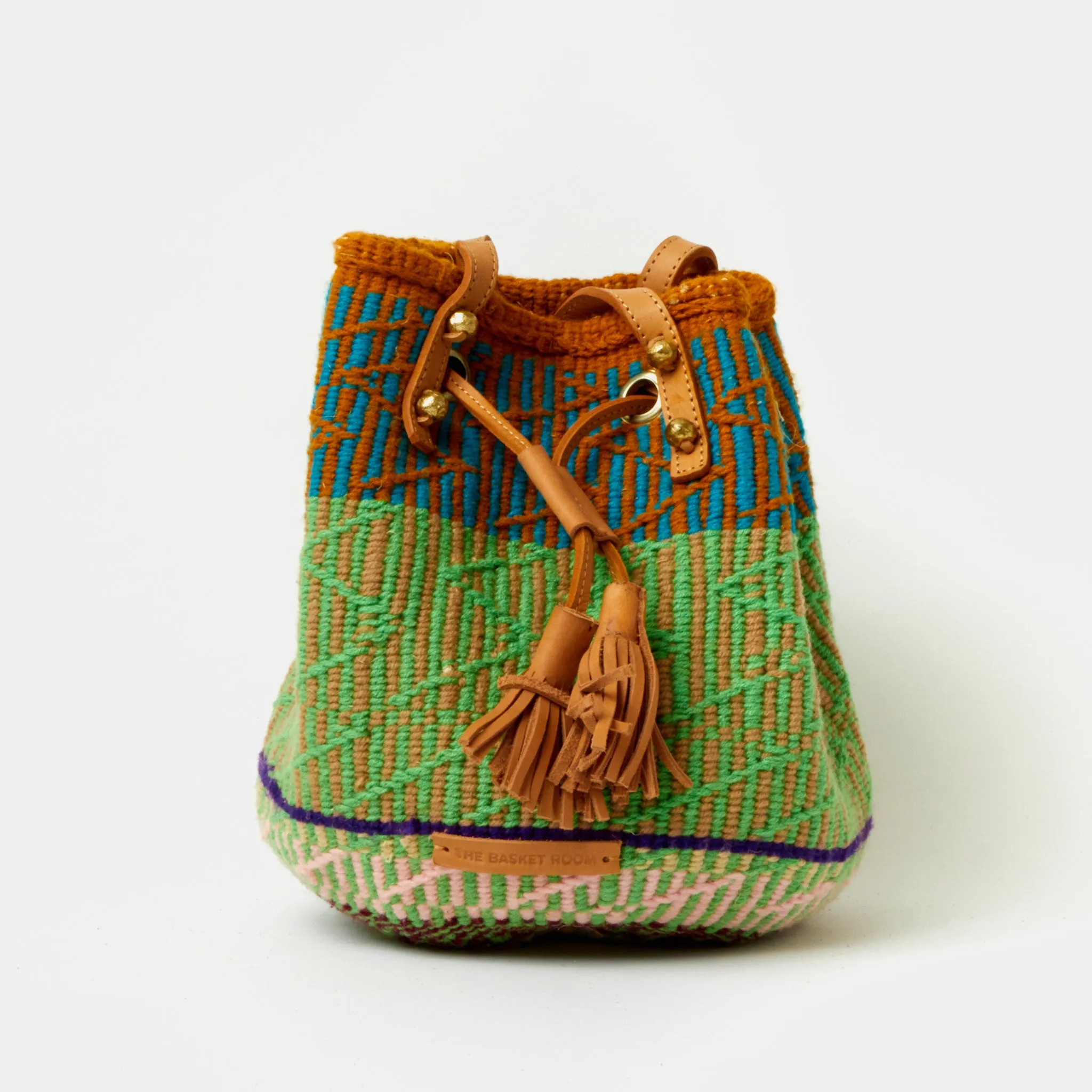 Handwoven Crossbody Bucket Bag