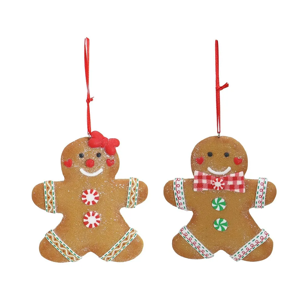 Hanging Chubby Gingerbread Ornament Asst