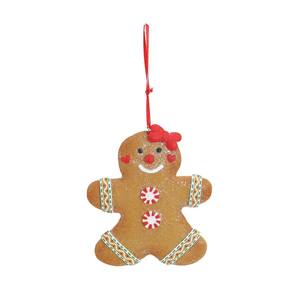 Hanging Chubby Gingerbread Ornament Asst