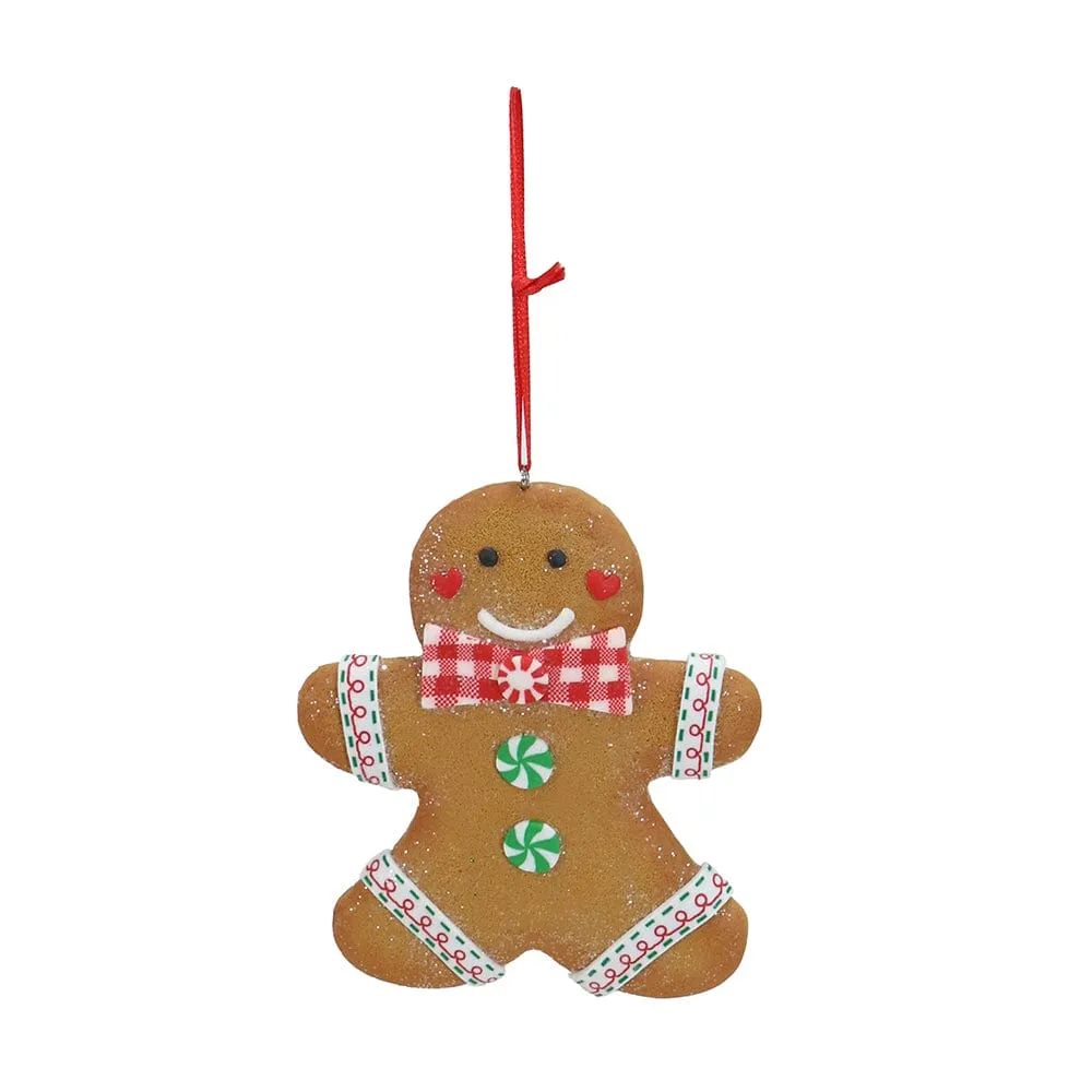 Hanging Chubby Gingerbread Ornament Asst