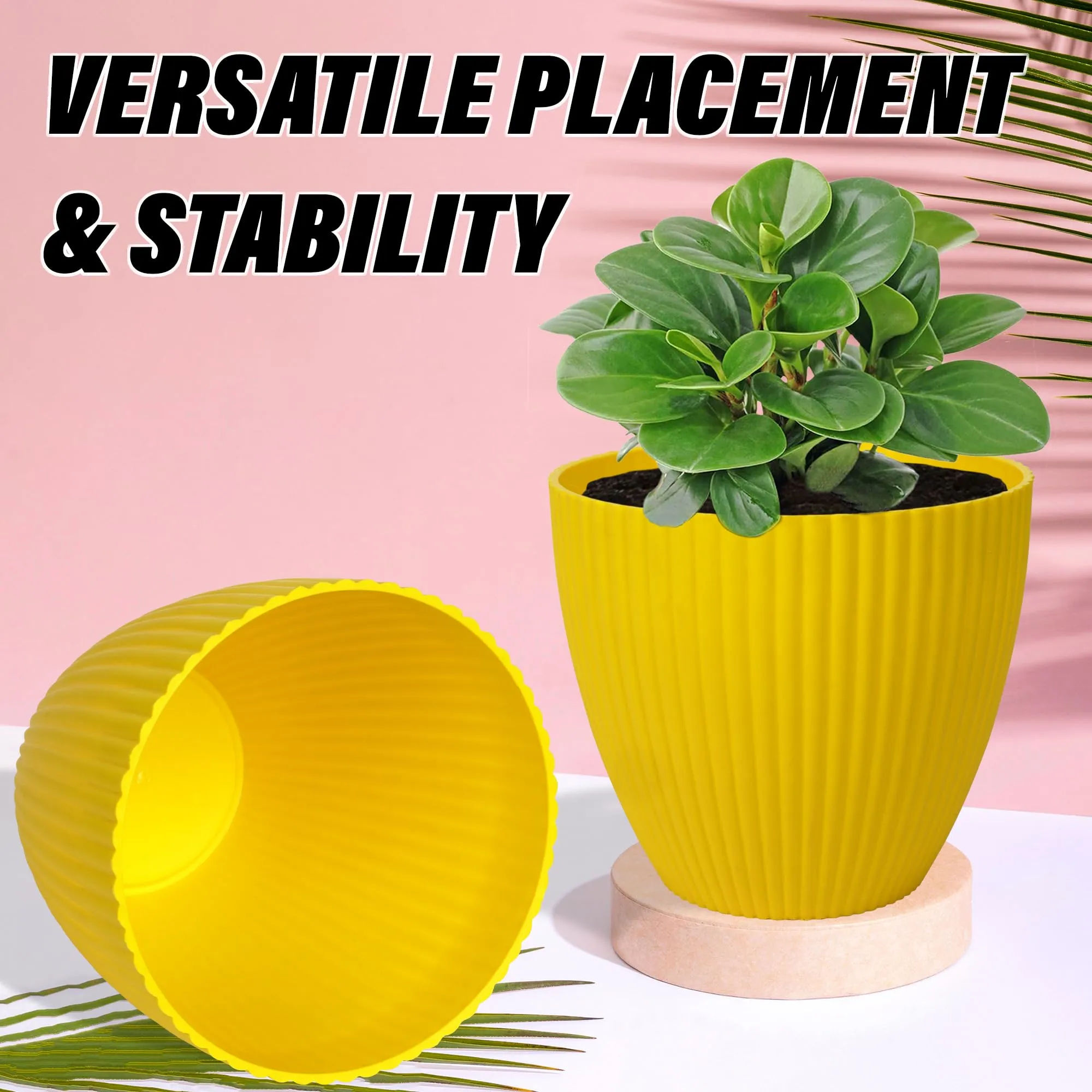 Heart Home Flower Pot | Flower Planter Pots for Indoor | Flower Pots for Outdoor | Pot for Garden & Balcony Flowering | Flower Plants Pot | Mega Flower Pot | 6 Inch | Yellow