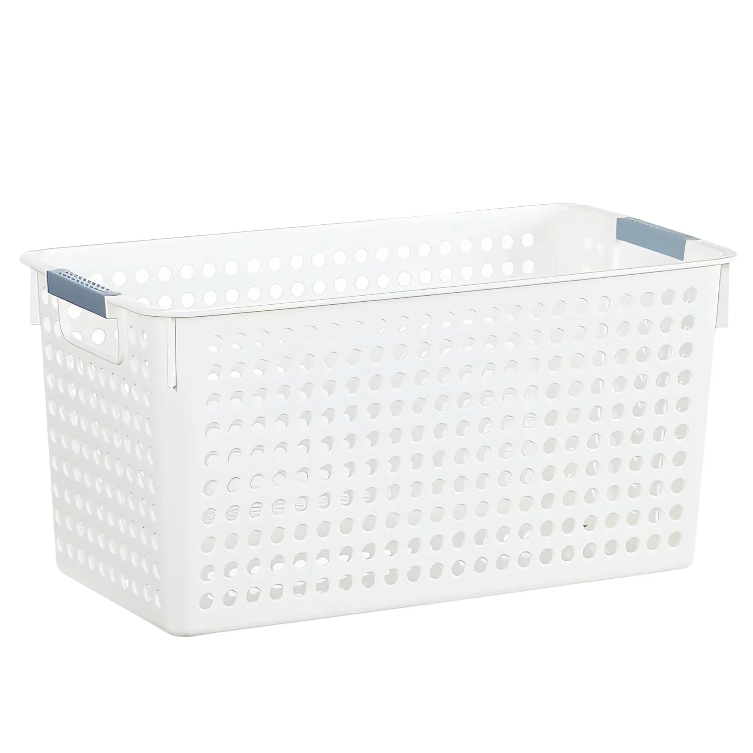 Homestic Shelf Baskets 17.5 cm Height | Plastic Storage Basket for Kitchen Fruits Vegetables Toys | Multipurpose Utlility | Attractive Design | White