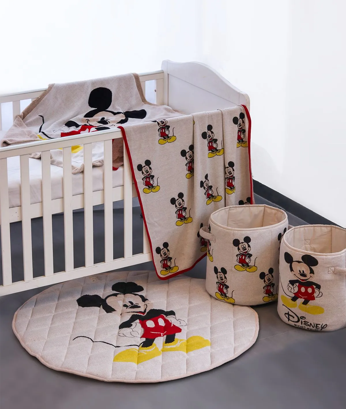 I Love Mickey Mouse - Cotton Knitted Large Kids Baskets For Assembling Toys and other Playing Accessories