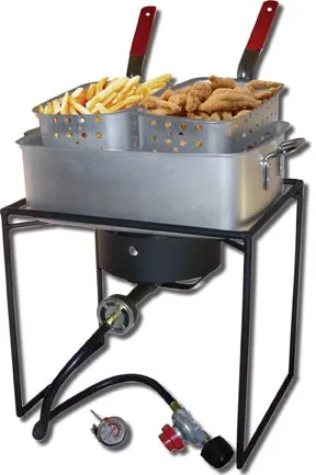 King Kooker 16″ Rectangular Outdoor Cooker Package with Rectangular Fry Pan