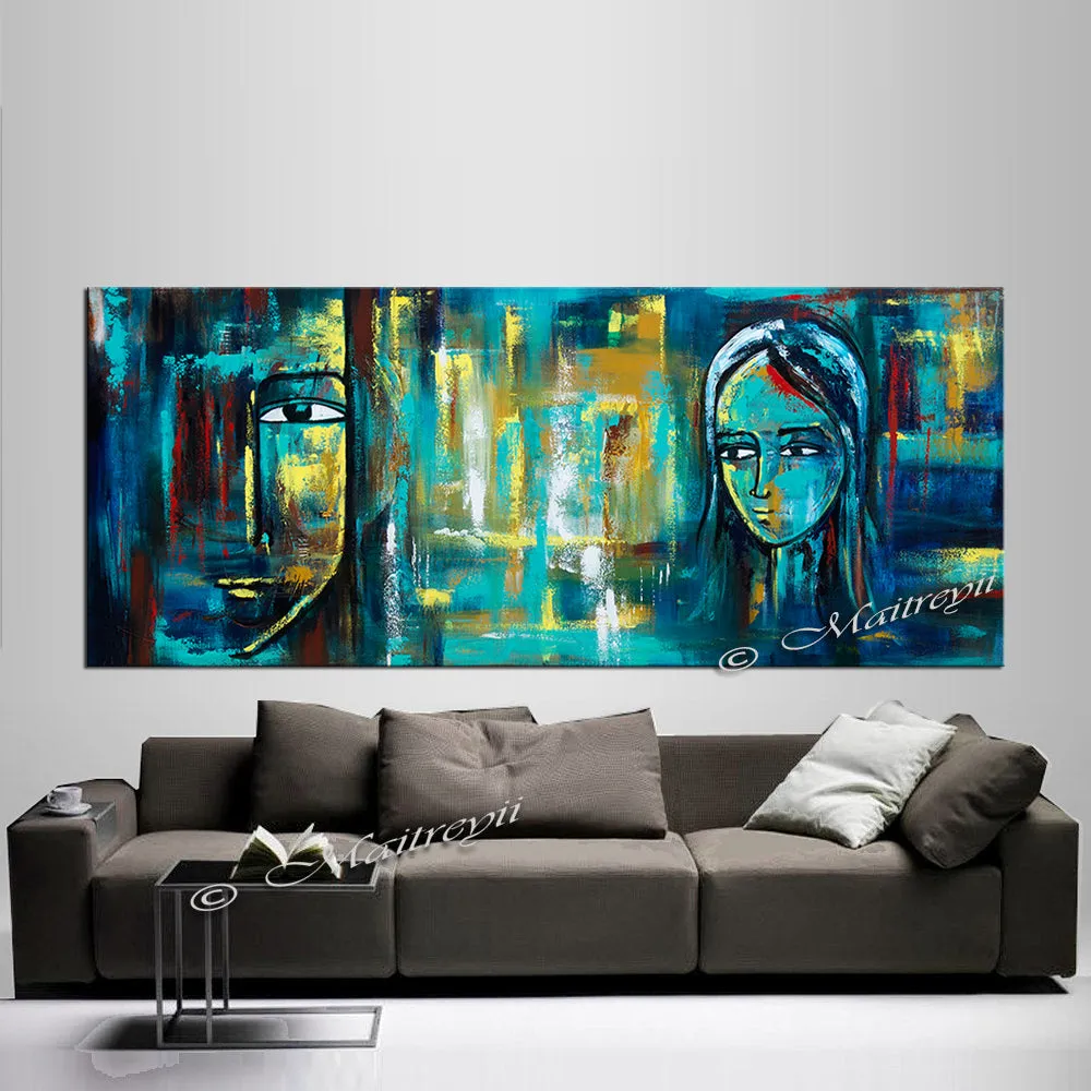 Large Modern Art Oil Painting on Canvas Modern Wall Art Figurative - Divine Love 5