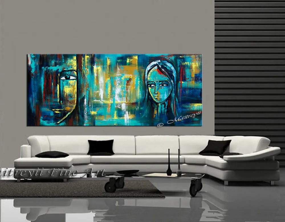 Large Modern Art Oil Painting on Canvas Modern Wall Art Figurative - Divine Love 5