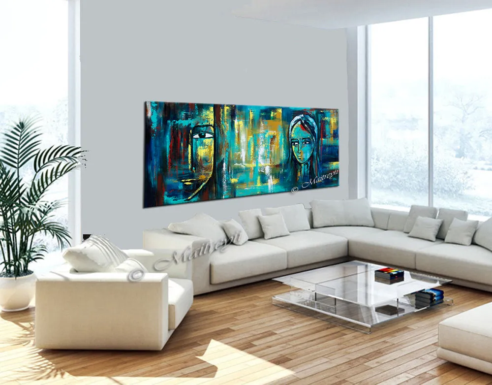 Large Modern Art Oil Painting on Canvas Modern Wall Art Figurative - Divine Love 5