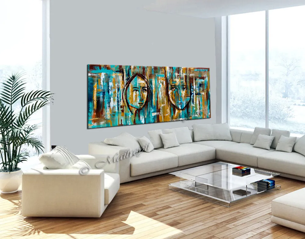 Large Modern Art Oil Painting on Canvas Modern Wall Art Figurative - Divine Love 7