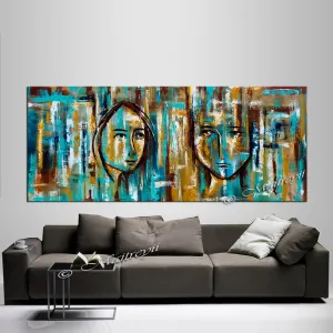 Large Modern Art Oil Painting on Canvas Modern Wall Art Figurative - Divine Love 7