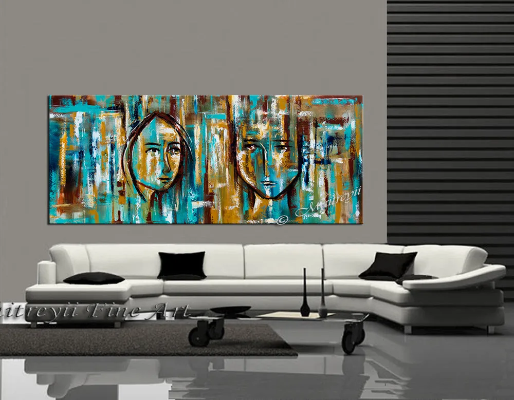 Large Modern Art Oil Painting on Canvas Modern Wall Art Figurative - Divine Love 7