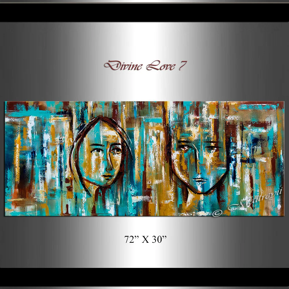 Large Modern Art Oil Painting on Canvas Modern Wall Art Figurative - Divine Love 7