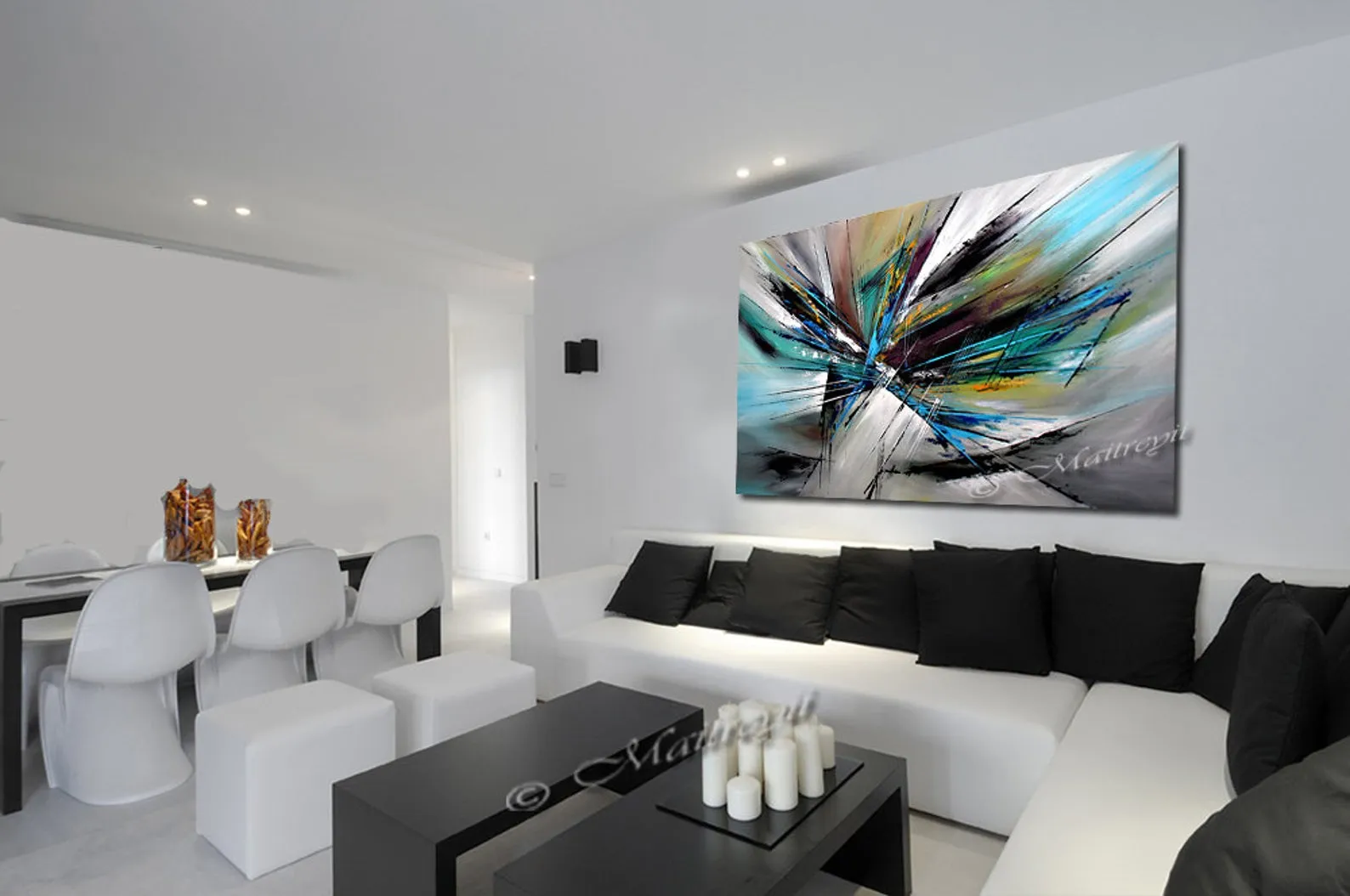 Large Modern Art Wall Painting on Canvas Modern Home Art living Room Painting - Universal Light