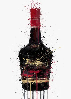 Liqueur Bottle Wall Art Print 'Burnt Umber'