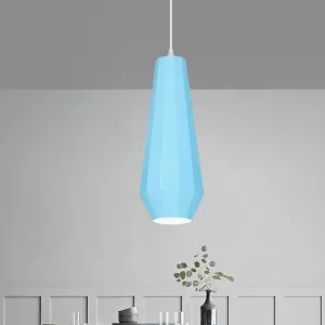 Macaron Yellow/Blue/Green Pendant Light Kit - 1-Light Hanging Lamp with Stylish Iron Shade Options