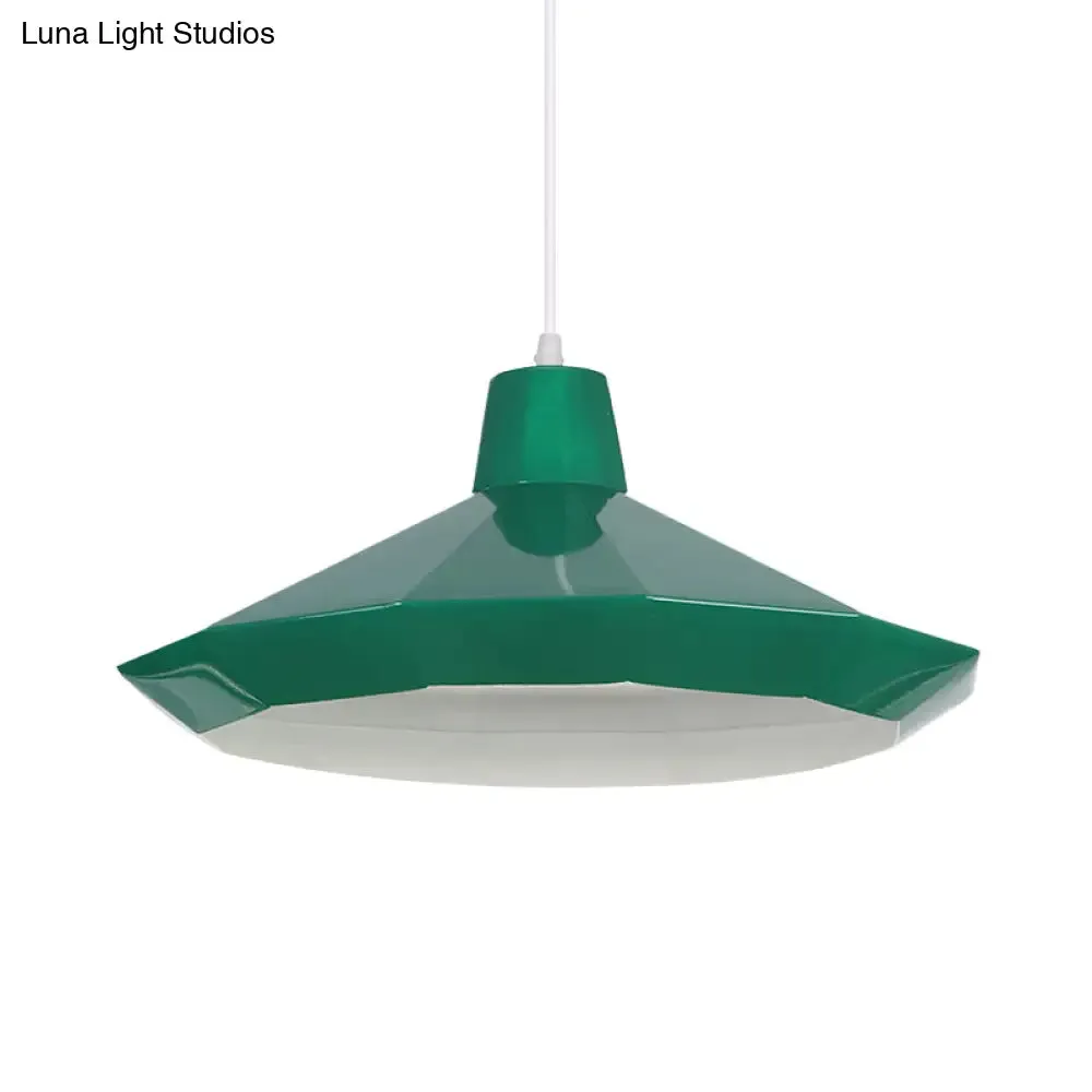 Macaron Yellow/Blue/Green Pendant Light Kit - 1-Light Hanging Lamp with Stylish Iron Shade Options