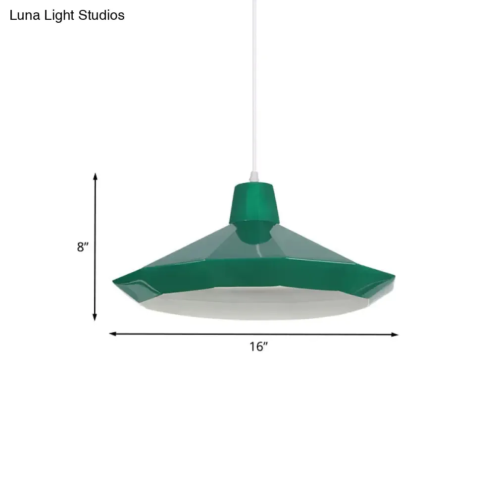 Macaron Yellow/Blue/Green Pendant Light Kit - 1-Light Hanging Lamp with Stylish Iron Shade Options