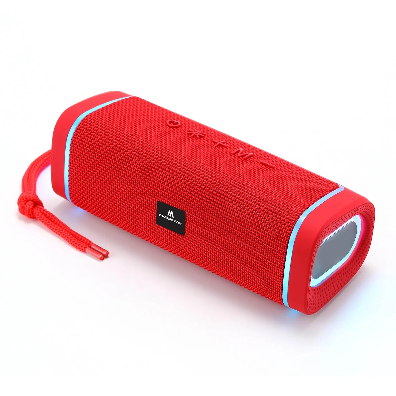 Max Power Water Resistant & Dust Proof Bluetooth Speaker W/ LED Lights - Red