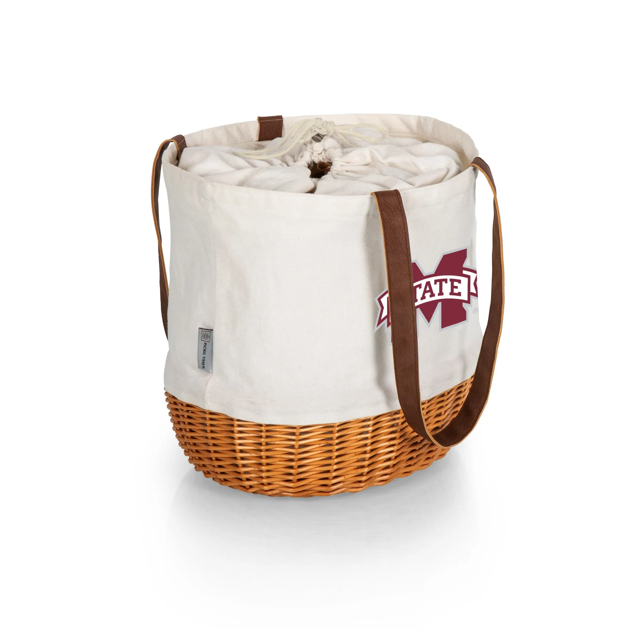 Mississippi State Bulldogs - Coronado Canvas and Willow Basket Tote