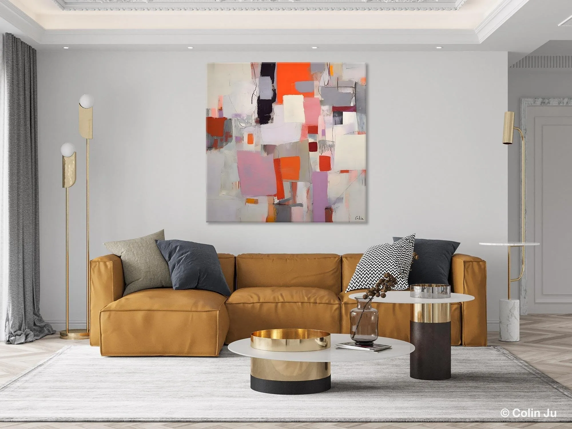 Modern Acrylic Artwork, Original Modern Paintings, Contemporary Canvas Art, Heavy Texture Canvas Art, Large Abstract Painting for Bedroom