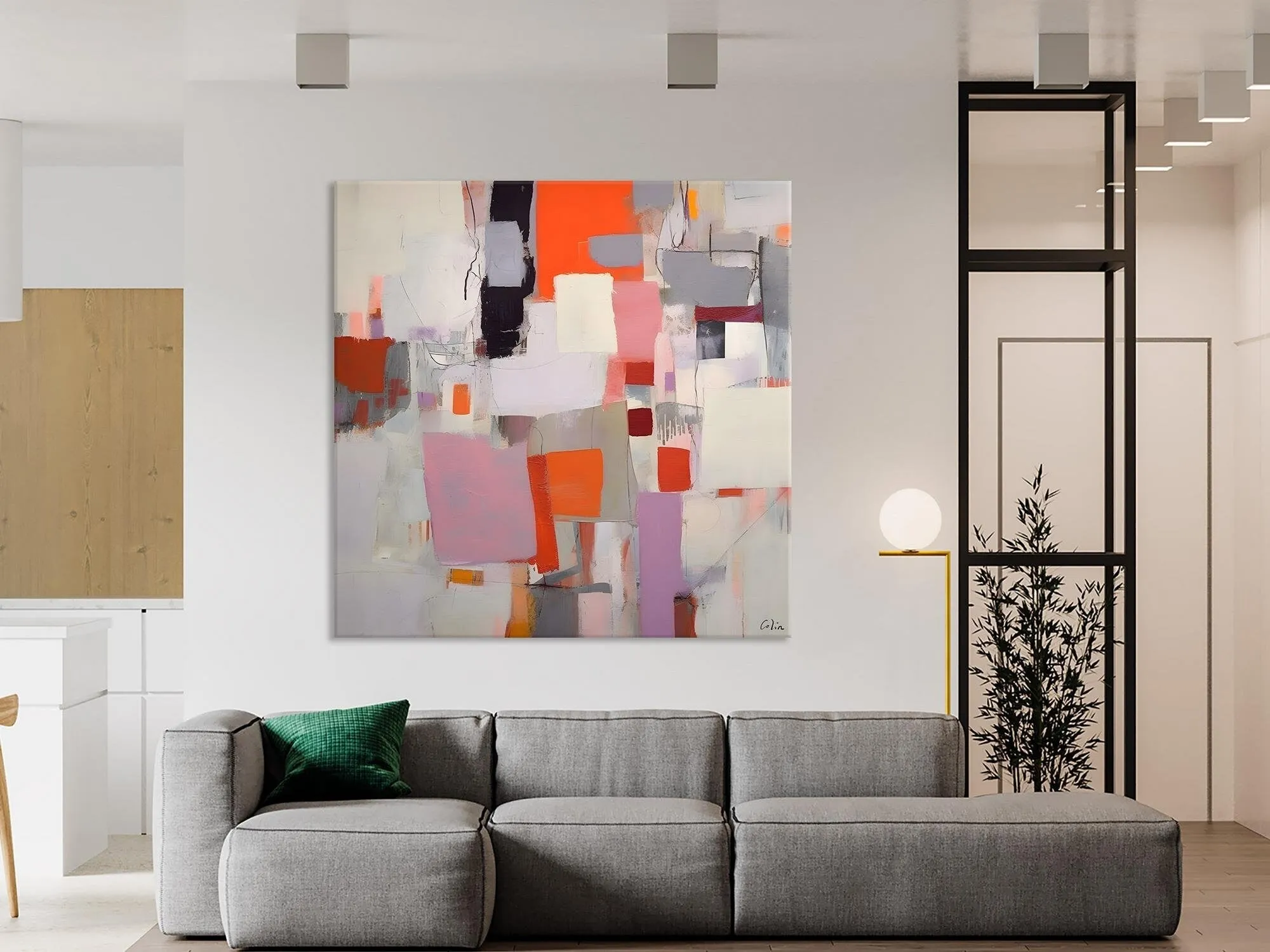 Modern Acrylic Artwork, Original Modern Paintings, Contemporary Canvas Art, Heavy Texture Canvas Art, Large Abstract Painting for Bedroom