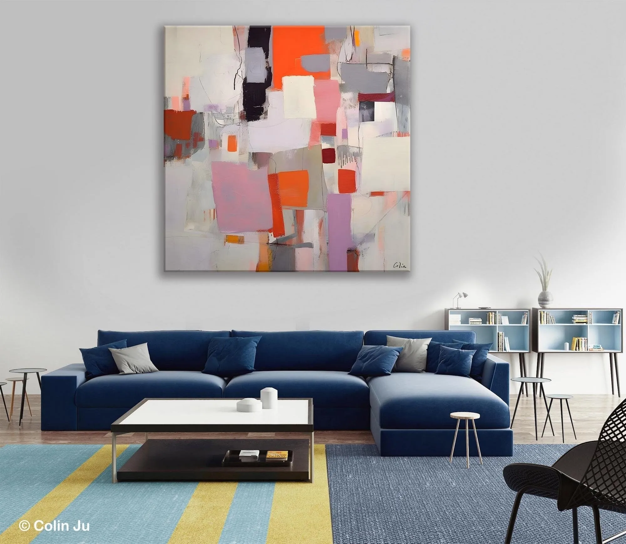 Modern Acrylic Artwork, Original Modern Paintings, Contemporary Canvas Art, Heavy Texture Canvas Art, Large Abstract Painting for Bedroom